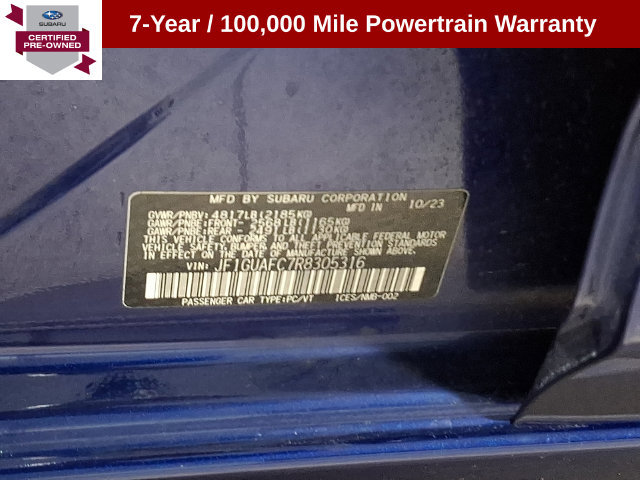 Certified 2024 Subaru Impreza 2.0i Sport AWD/4WD image 25