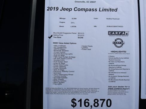 Used 2019 Jeep Compass Limited FWD image 40