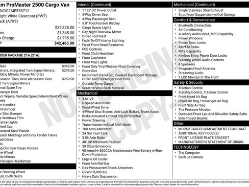 Used 2021 RAM ProMaster 2500 FWD image 3