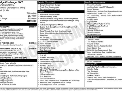 Used 2019 Dodge Challenger SXT w/ Plus Package RWD image 5