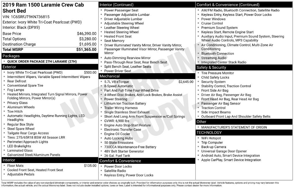 Used 2019 RAM 1500 Laramie AWD/4WD image 7