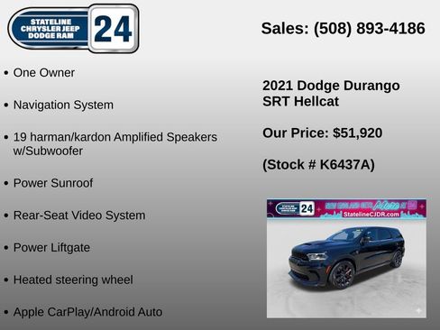 Used 2021 Dodge Durango SRT Hellcat w/ Black Package AWD/4WD image 5