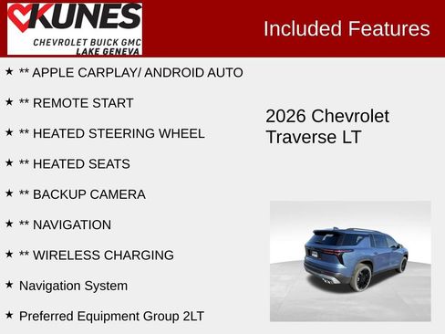 New 2026 Chevrolet Traverse LT w/ LPO, Floor Liner Package image 3