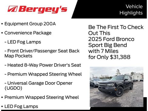 New 2025 Ford Bronco Sport Big Bend w/ Convenience Package AWD/4WD image 5