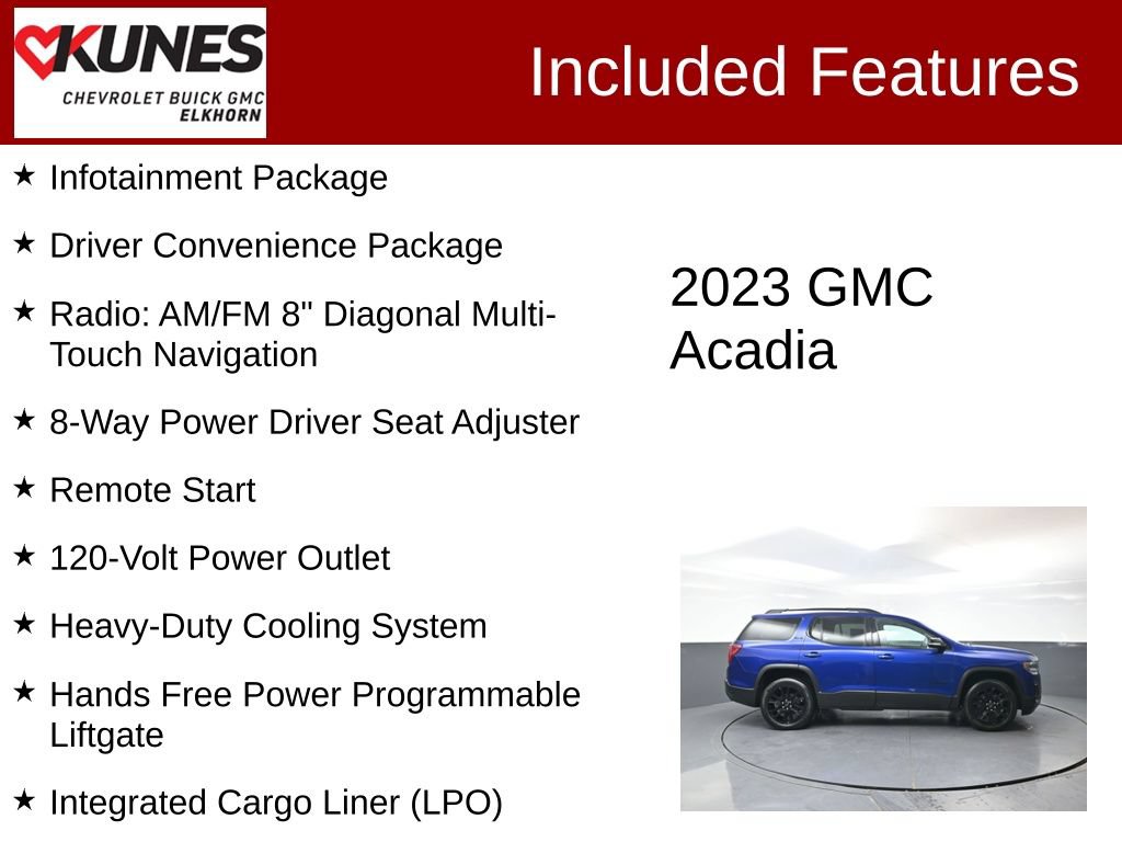 Used 2023 GMC Acadia SLE w/ Driver Convenience Package FWD image 3