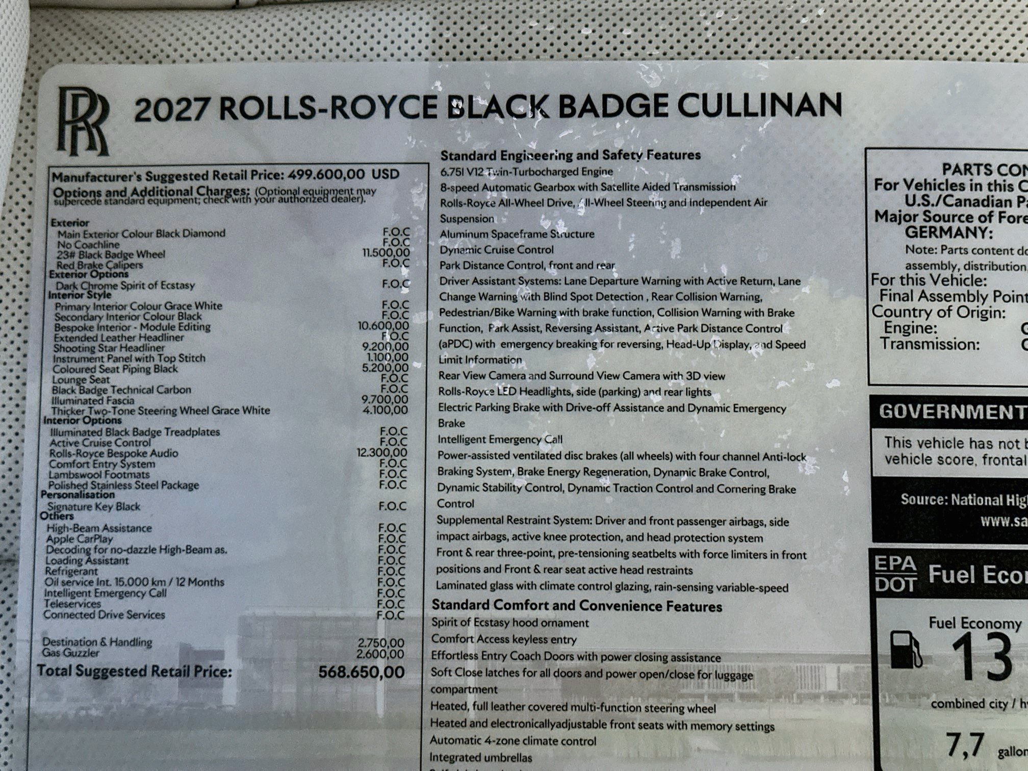 New 2027 Rolls-Royce Cullinan Black Badge AWD/4WD image 30