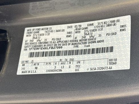 Used 2020 Ford F150 Platinum w/ Trailer Tow Package AWD/4WD image 34