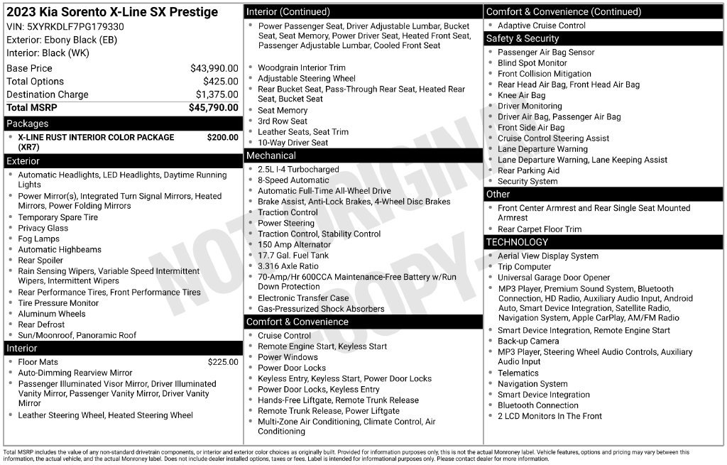 Certified 2023 Kia Sorento SX Prestige AWD/4WD image 32
