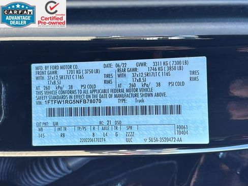 Used 2022 Ford F150 Raptor w/ Raptor 37 Performance Package image 45