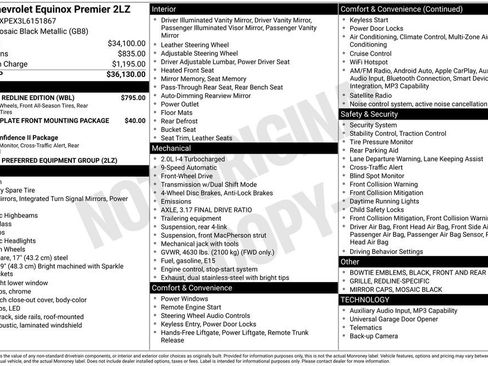 Used 2020 Chevrolet Equinox Premier w/ Premier Redline Edition FWD image 9