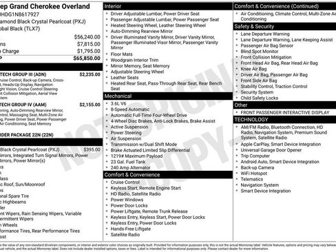 Used 2022 Jeep Grand Cherokee Overland w/ Adv Protech Group III image 40