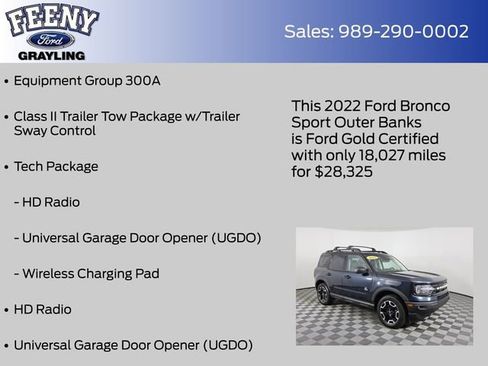 Certified 2022 Ford Bronco Sport Outer Banks w/ Tech Package image 9