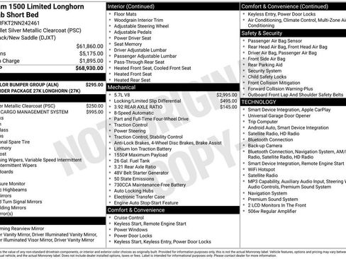 Used 2022 RAM 1500 Limited w/ Body Color Bumper Group AWD/4WD image 54