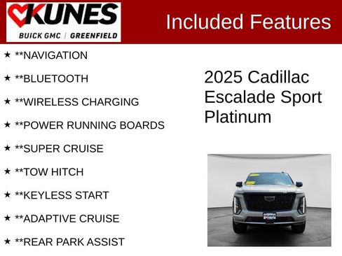 Used 2025 Cadillac Escalade Sport Platinum w/ LPO, Floor Liner Package AWD/4WD image 3