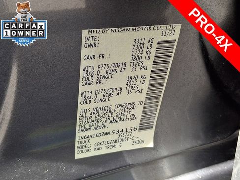 Used 2021 Nissan Titan PRO-4X w/ Pro-4x Convenience Package AWD/4WD image 28