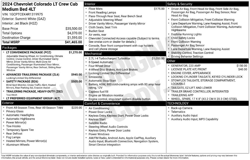 Certified 2024 Chevrolet Colorado LT w/ LT Convenience Package AWD/4WD image 6