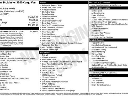 New 2024 RAM ProMaster 3500 w/ Quick Order Package 22G SLT image 4