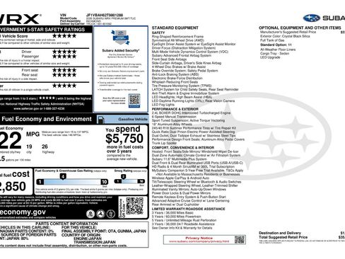 New 2026 Subaru WRX Premium image 11