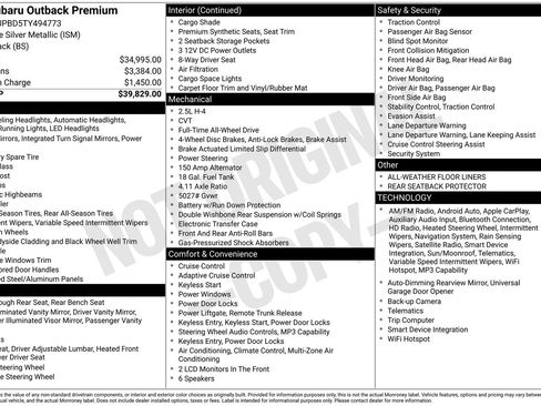 Certified 2026 Subaru Outback Premium AWD/4WD image 7