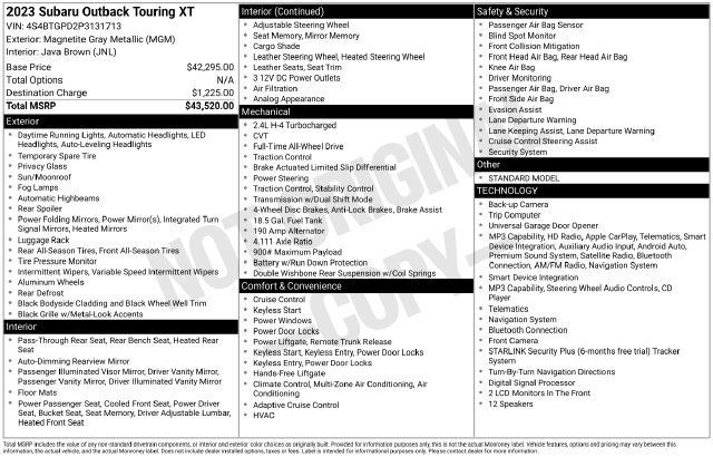 Used 2023 Subaru Outback Touring XT AWD/4WD image 19