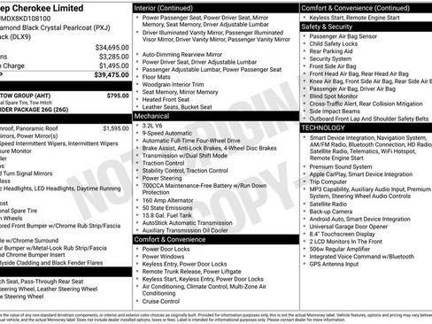 Used 2019 Jeep Cherokee Limited w/ Trailer Tow Group AWD/4WD image 2