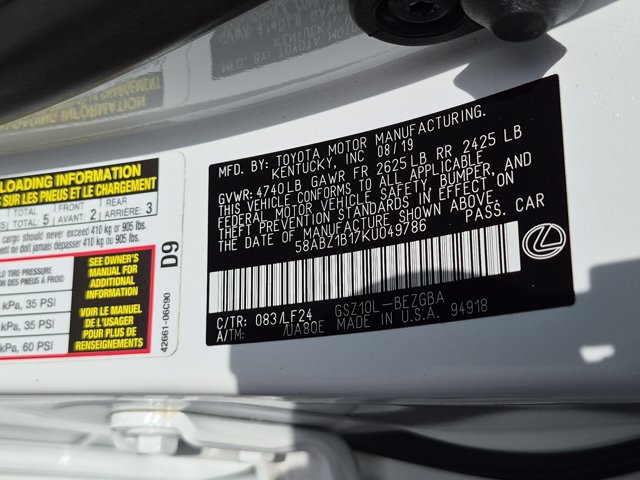 Used 2019 Lexus ES 350 F Sport FWD image 34