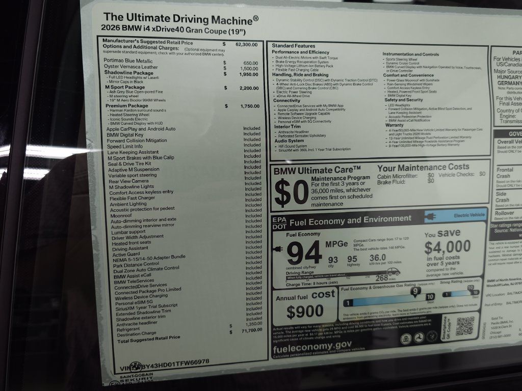 New 2026 BMW i4 xDrive40i w/ M Sport Package AWD/4WD image 27