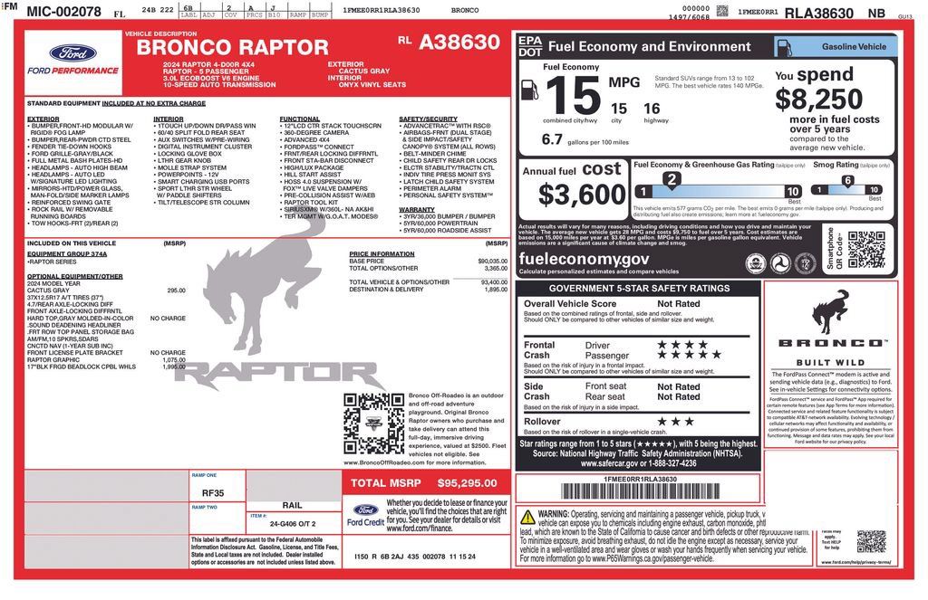 Used 2024 Ford Bronco Raptor AWD/4WD image 5