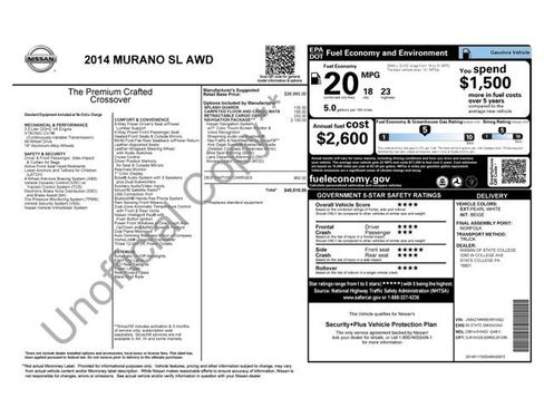 Used 2014 Nissan Murano SL w/ Navigation Package image 3