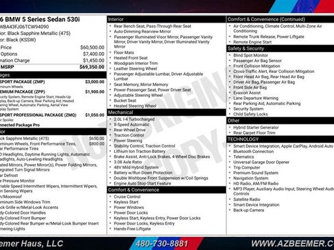 Used 2026 BMW 530i w/ M Sport Package RWD image 3