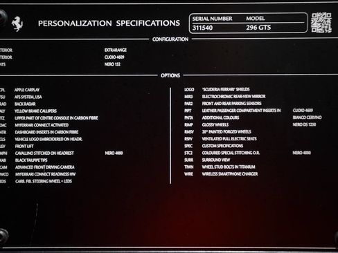 Certified 2024 Ferrari 296 GTS RWD image 51