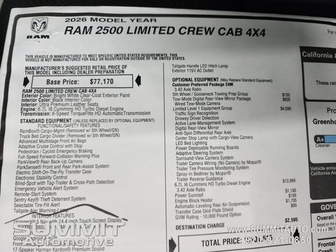 New 2026 RAM 2500 Limited image 44