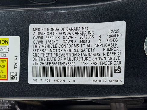 New 2026 Honda Civic Sport image 29