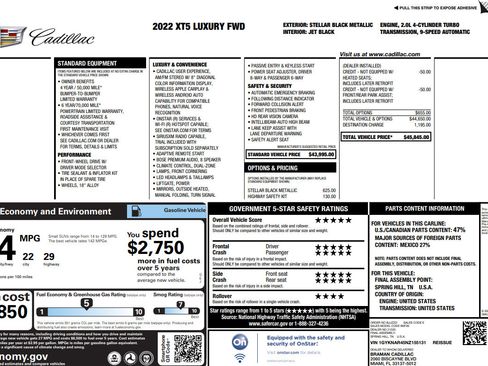 Used 2022 Cadillac XT5 Luxury image 26