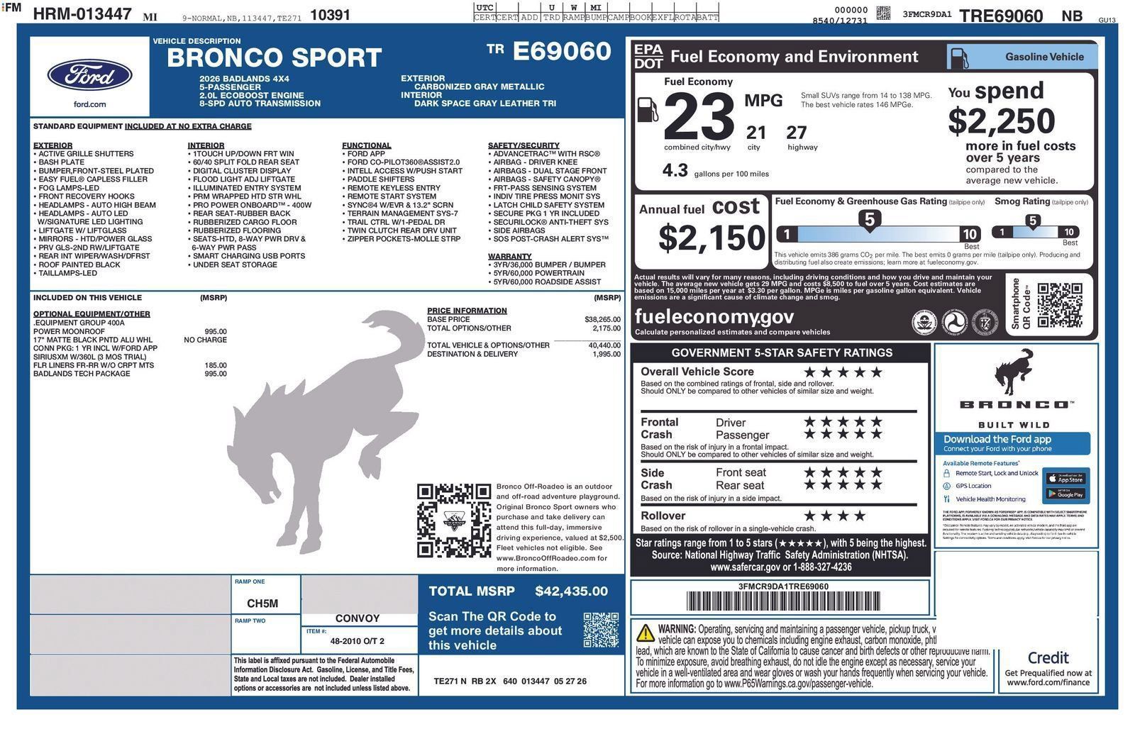 New 2026 Ford Bronco Sport Badlands w/ Badlands Tech Package AWD/4WD image 6