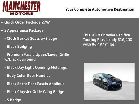 Used 2019 Chrysler Pacifica Touring Plus w/ Advanced Safetytec Group image 2