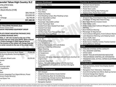 New 2026 Chevrolet Tahoe High Country AWD/4WD image 46