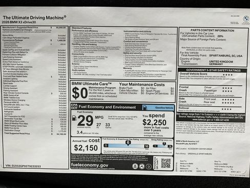 New 2026 BMW X3 xDrive30 w/ Convenience Package image 36