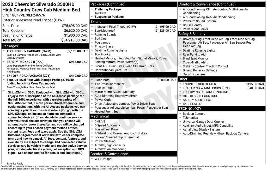 Used 2020 Chevrolet Silverado 3500 High Country w/ Technology Package AWD/4WD image 27