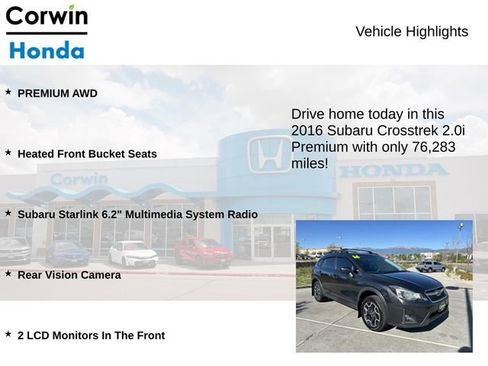 Used 2016 Subaru Crosstrek 2.0i Premium w/ Popular Package #2 AWD/4WD image 6