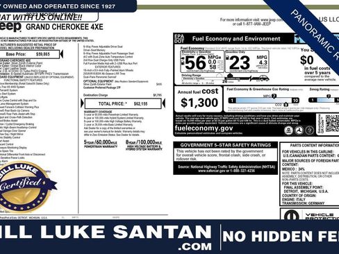 Used 2022 Jeep Grand Cherokee Limited 4xe image 1