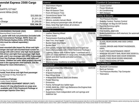 Used 2020 Chevrolet Express 2500 w/ Driver Convenience Package image 17