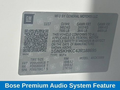 Used 2018 Chevrolet Suburban LT w/ Max Trailering Package AWD/4WD image 14