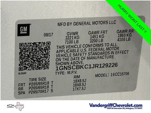 Used 2018 Chevrolet Tahoe LT RWD image 27