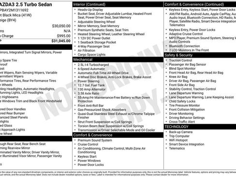 Used 2021 MAZDA MAZDA3 AWD 2.5 Turbo Sedan image 3