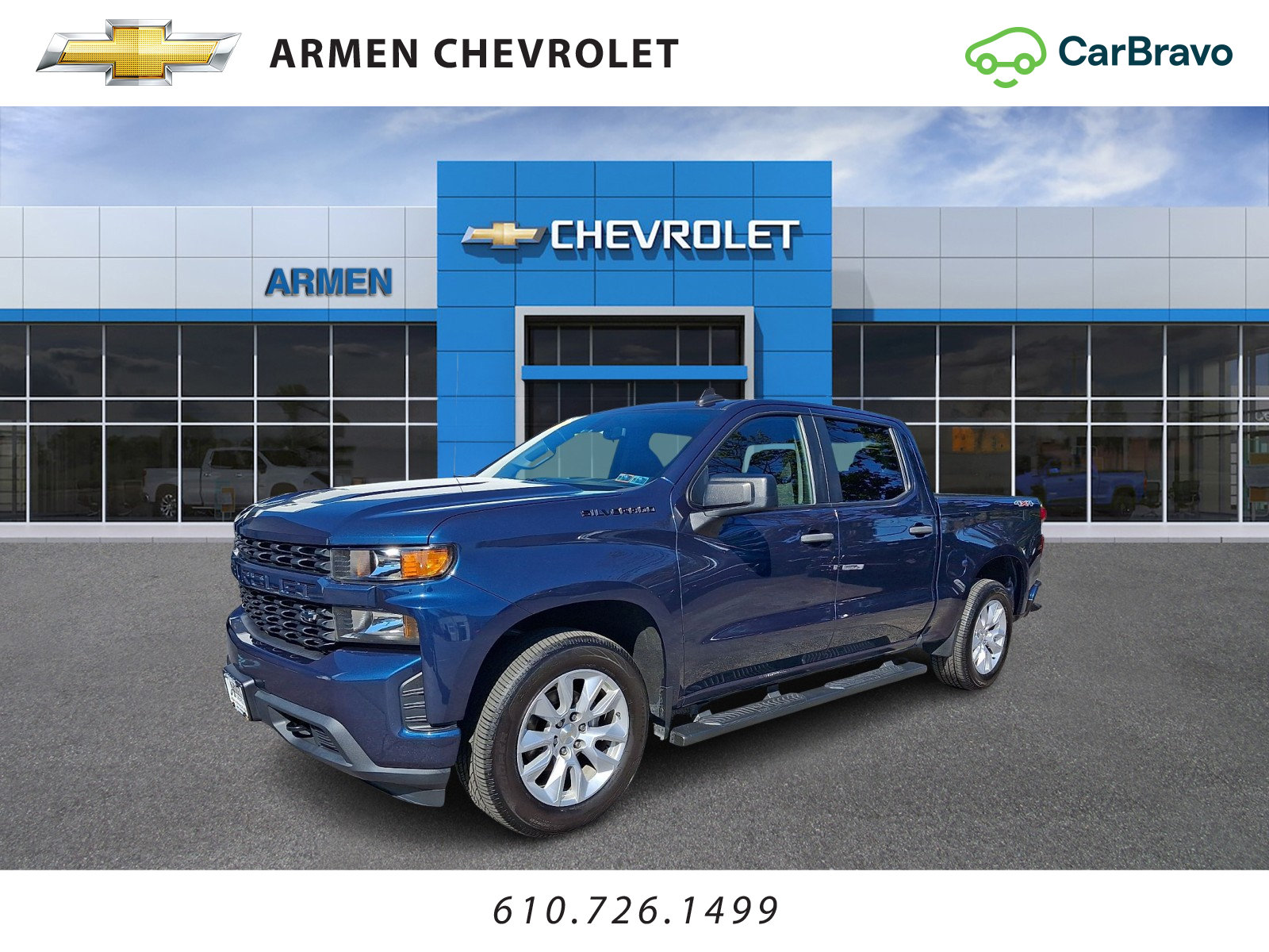 Certified 2022 Chevrolet Silverado 1500 Custom w/ LPO, Dark Essentials Package AWD/4WD image 1
