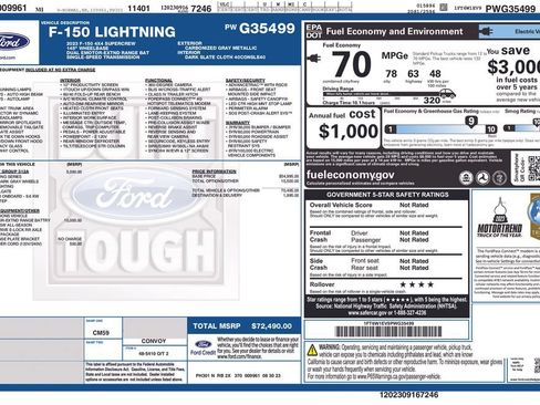 Used 2023 Ford F150 Lightning XLT w/ Equipment Group 312A High AWD/4WD image 13