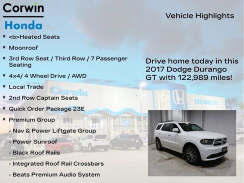 Used 2017 Dodge Durango GT w/ Premium Group image 7