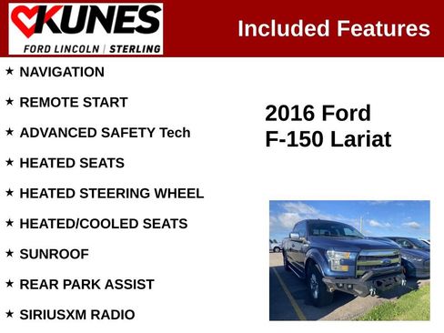 Used 2016 Ford F150 Lariat AWD/4WD image 2