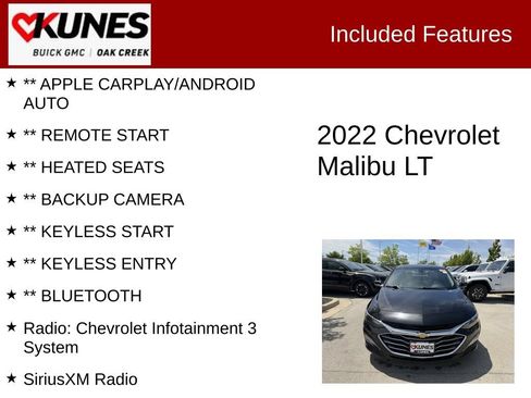 Used 2022 Chevrolet Malibu LT FWD image 2